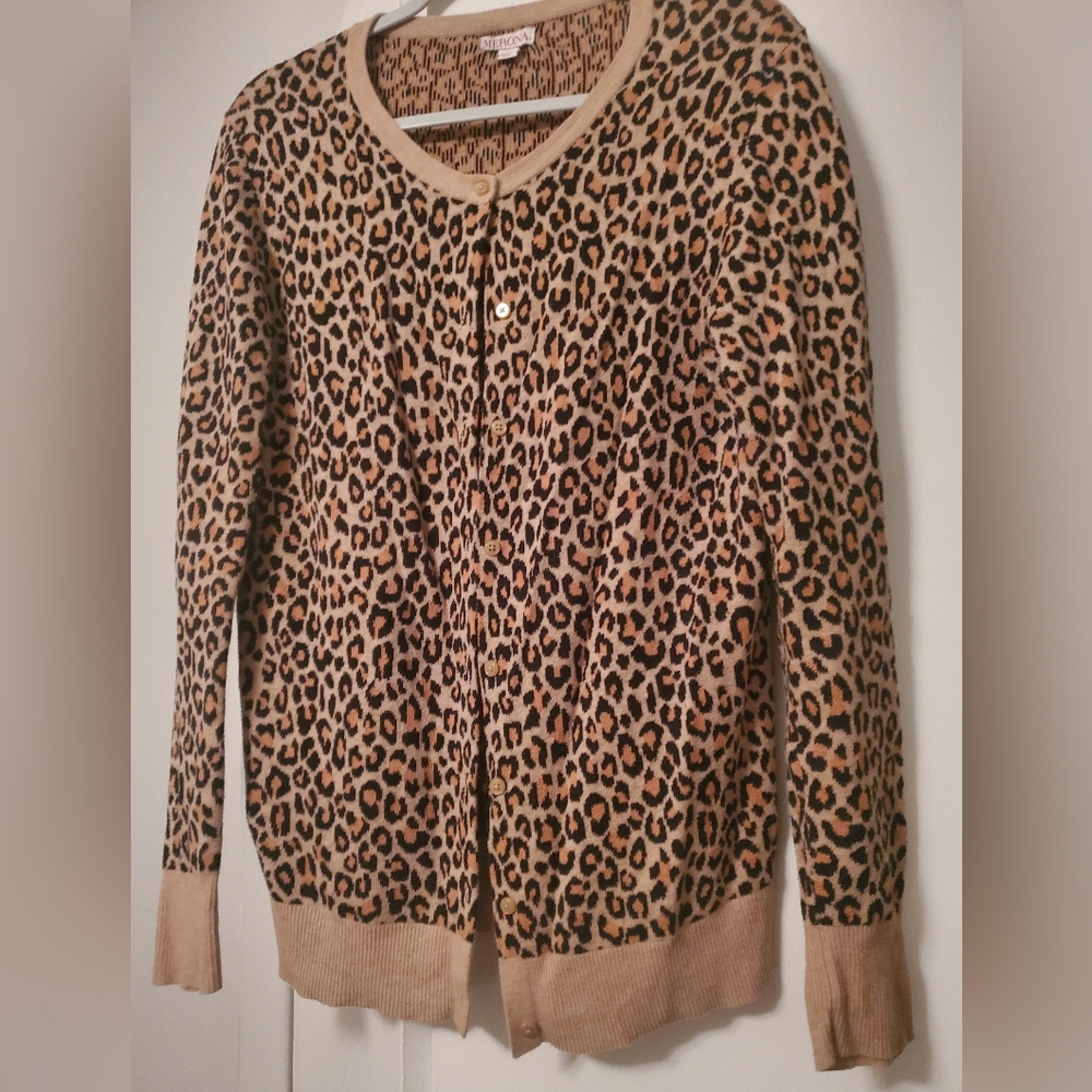 Merona leopard cardigan size Large